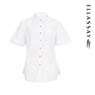 歌力思（ELLASSAY）2024春夏时尚百搭小个子气质纯棉衬衫女EWD351C02800 纯净白 L