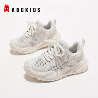 ABCKIDS女童运动鞋夏季新款儿童鞋子网面小女孩跑步鞋透气中大童休闲鞋子 米/