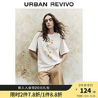 UR2024夏季新款女装时尚休闲撞色花卉圆领短袖T恤衫UWH440053