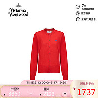 Vivienne Westwood 2023女士圆领徽标针织开衫上衣 红色 M