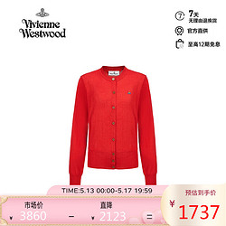 Vivienne Westwood 薇薇安·威斯特伍德 2023女士圆领徽标针织开衫上衣 红色 M