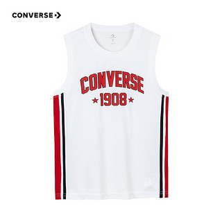 Converse匡威儿童装男童篮球服套装速干2024夏季中大童背心短裤运动套装 匡威红 110/52