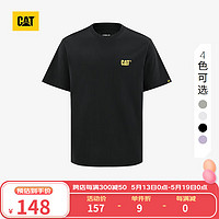 CAT卡特24春夏男户外棉感舒适经典logo印花圆领短袖T恤 黑色 XL