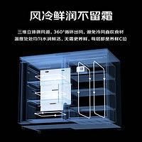 KONKA 康佳 冷柜 236L風冷家用立式冰柜 雙溫冷藏冷凍AI觸控電腦控溫鋼化玻璃面板側開式一級能效BCD-236WES