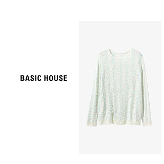 Basic House/百家好秋季甜美时尚长袖圆领休闲针织衫B0623H55342 紫色 S85-120斤