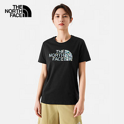 THE NORTH FACE 北面 短袖T恤女戶外舒適透氣短袖春上新88GZ 黑色/JK3 L