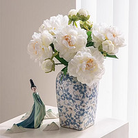 LOKO 芍藥牡丹仿真花擺設插花花瓶客廳裝飾擺件中式餐桌花花藝假花花束