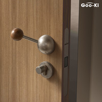 GOO-KI 格奥琦 「一半」原创设计师款静音磁吸锁室内门锁黑胡桃木门把手