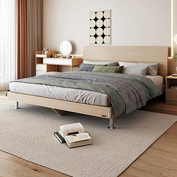 QuanU 全友 家居單人板式床雙人床架1.5m現代簡約主臥室家具大床QY203