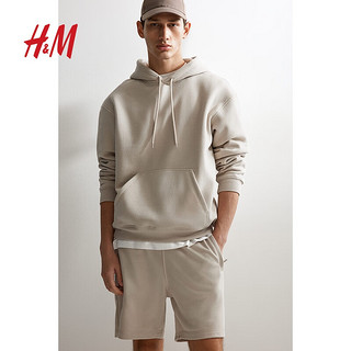 H&M2024夏季男装时尚休闲百搭COOLMAX短裤0974629 浅米色 XS