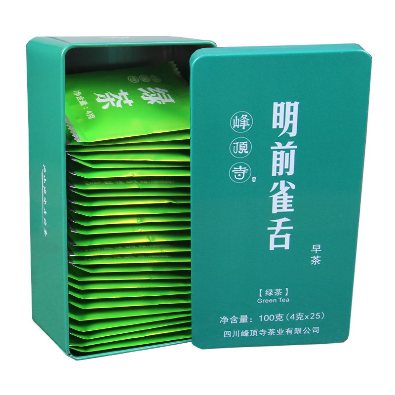 峰顶寺四川雀舌绿茶2024年新茶明前毛尖云雾嫩芽宜宾早春茶叶小袋装100g