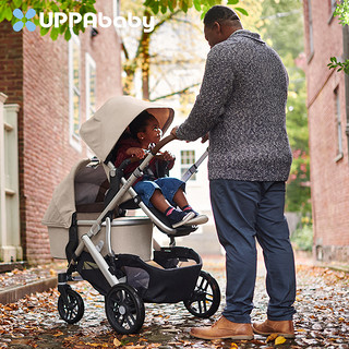 UPPAbaby VISTA V2双胞胎婴儿推车可坐可躺 高景观双向双人宝宝车 灰湖绿GWN【双座位】
