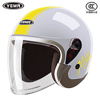 YEMA 野马 633S 摩托车头盔 冷淡灰摩托花 均码