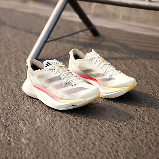 adidas 阿迪达斯 Adizero Adios Pro 3 马拉松碳柱女子跑鞋 IG6427 米色/黑色 36