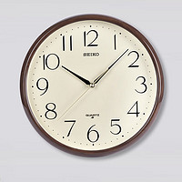 SEIKO 精工 時鐘家用免打孔客廳簡約輕奢鐘表掛墻11英寸28cm掛鐘