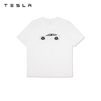 TESLA 特斯拉 白色model3针织T恤衫剪裁立体合身质感舒适纯棉半袖