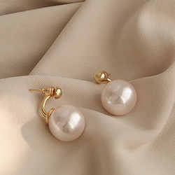 Trendolla 925銀針珍珠耳環女氣質幾何耳飾輕奢小眾設計感個性耳墜