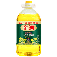 金浩压榨纯菜籽油5.8L*1瓶非转基因物理压榨食用油家用实惠装