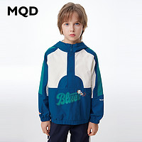 MQD 马骑顿 童装儿童半开襟外套24春季新款吸湿速干撞色拼接户外运动外套