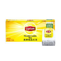 88VIP：Lipton 立顿 黄牌精选红茶袋泡茶2g*25包办公室下午招待茶DIY奶茶