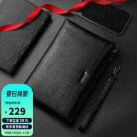 L'ALPINA 阿尔皮纳 意大利袋鼠 男士手包羊皮鳄鱼纹 送爸爸