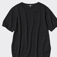 UNIQLO 优衣库 女士圆领短袖T恤 469409 黑色 XL