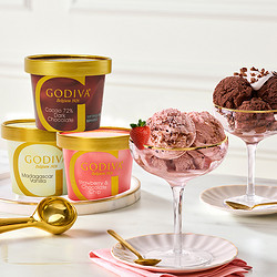 GODIVA 歌帝梵 72%可可黑巧克力冰淇淋90g*1杯夏日甜品雪糕冷飲