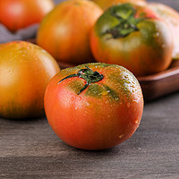 淘品樂 丹東應季鐵皮草莓柿子堿地水果西紅柿自然熟綠腚即食番茄1斤裝
