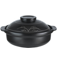 泥火匠陶瓷1300ml无印宽口平锅 大口径炒菜煲炖汤砂锅煲仔饭锅干锅浅锅 无印宽口平锅1.3L（1-2人）