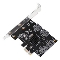 moge 魔羯 臺式機PCIE轉4口SATA3.0硬盤擴展卡NAS群暉硬盤卡 windows/linux免驅 系統啟動 MC26921