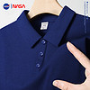 NASAOVER短袖男T恤Polo领纯色冰丝半袖翻领宽松保罗衫商务休闲夏季 6602深蓝 M90斤-105斤