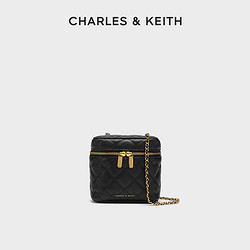 CHARLES & KEITH 520CHARLES&KEITH絎縫菱格拉鏈斜挎小盒子包CK2-80271114