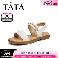 他她(TATA)2024夏商场同款时尚休闲一字带凉鞋女新款YFG02BL4