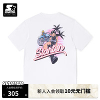 STARTER|美式短袖2024夏季男女纯棉情侣T恤休闲运动跑步宽松透气 白色 L 175/92A
