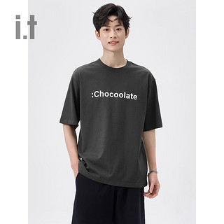 :CHOCOOLATE it 男装基础短袖T恤2024夏季简约日常半袖001070 BKX/黑色 2XL