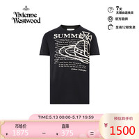 薇薇安·威斯特伍德（Vivienne Westwood）2024春夏 男女通用款土星刺绣纯色纯棉T恤 西太后 黑色 XL 