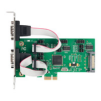 乐扩 PCIE转4串口卡工业级4口RS232信号COM端口1针9针供电
