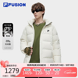 FILA 斐乐 FUSION 斐乐潮牌羽绒服男2023冬季时尚简约宽松连帽上衣