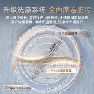 美的（Midea）洗碗机嵌入式灶下13套UXmagic小魔方家用洗碗消毒热风烘干一体机一级水效四星消毒免费橱改