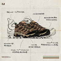 MERRELL 迈乐 MOAB3 GTX登山徒步鞋男女专业防水透气缓震户外运动鞋