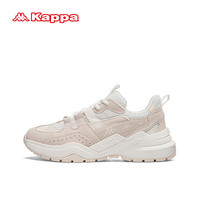 卡帕(Kappa)官方运动老爹鞋子女鞋厚底增高情侣鞋 03CJ轻白色/暖白色 42