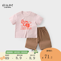 拉比树童装男女同款家居服棉2024年夏季新款男宝宝女宝宝宽松两件套薄款