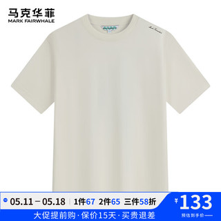 马克华菲【后背小狗刺绣贴】短袖T恤男2024春夏新款字母印花圆领休闲T恤衫