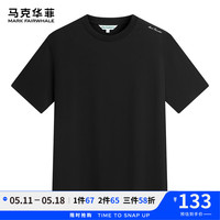 马克华菲【后背小狗刺绣贴】短袖T恤男2024春夏字母印花圆领休闲T恤衫 001黑色 S