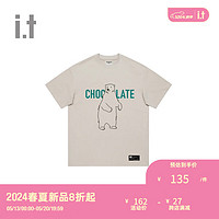 :CHOCOOLATE it男装圆领短袖T恤2024夏季简约休闲半袖003010 BGL/棕色 S