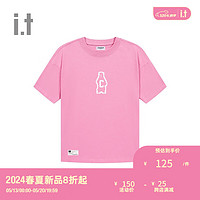 :CHOCOOLATE it 男装圆领短袖T恤2024夏季潮流趣味半袖M006530 PKX/粉红色 XS