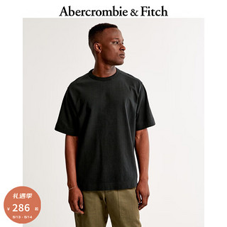 Abercrombie & Fitch 男装女装装 24夏季宽松休闲美式风重磅T恤 KI124-3659 黑色 XS (170/84A)