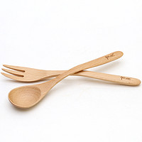 初心 榉木勺子叉子 便携个性环保餐具 创意木质餐具套装 （大号） 81327大号