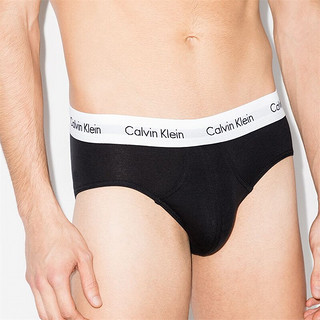 Calvin Klein/CK 卡尔文克雷恩 3件装男士舒适三角裤内裤 U2661G 黑/黑/灰 YKS M