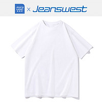 JEANSWEST 真维斯 基础短袖T恤男女潮牌简约纯色百搭短袖t恤 白色 3XL